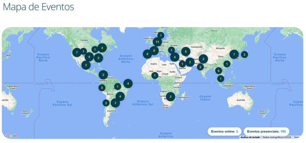 Melhores eventos internacionais - Mapa de Eventos 2025