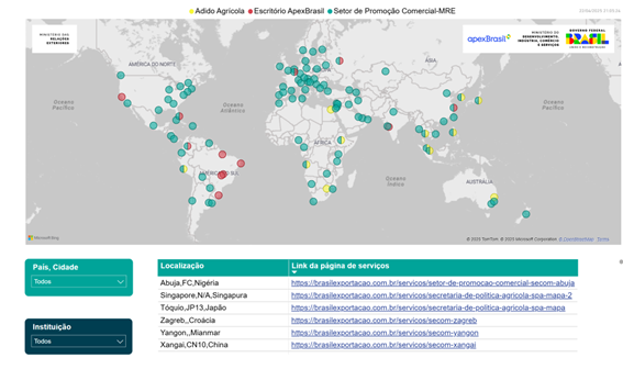 Mapa Adidos Agrícolas - Brasil Exportação