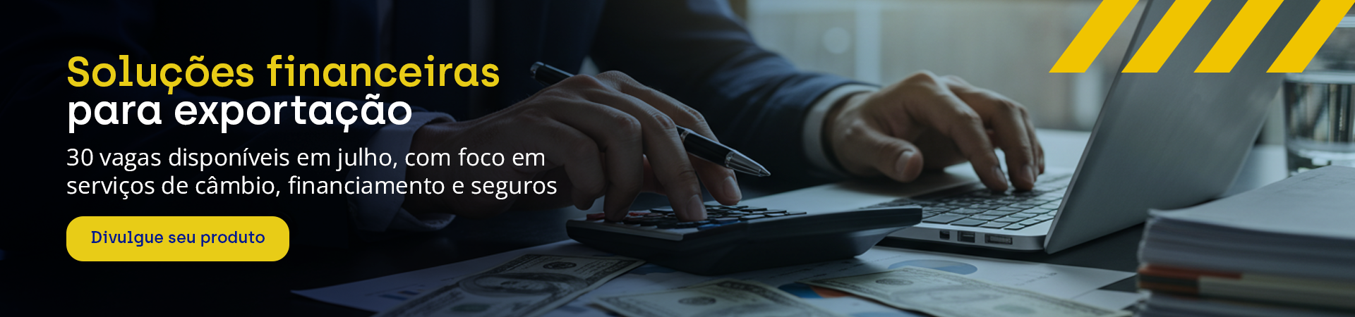 Imagem de empresário fazendo contas-Soluções financeiras para exportação